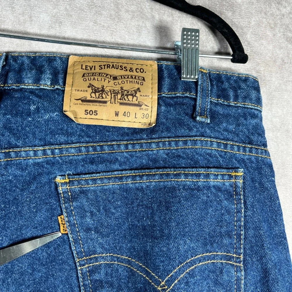 Vintage Levi's 505 Jeans Mens 40X30 Regular Fit‎ Classic Straight Leg Orange Tab